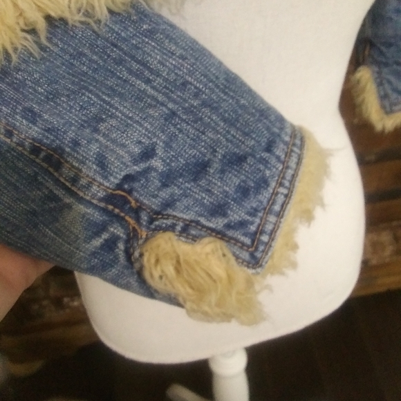 GILS JEAN FUR JACKET SIZE 10/12 - Picture 2 of 4